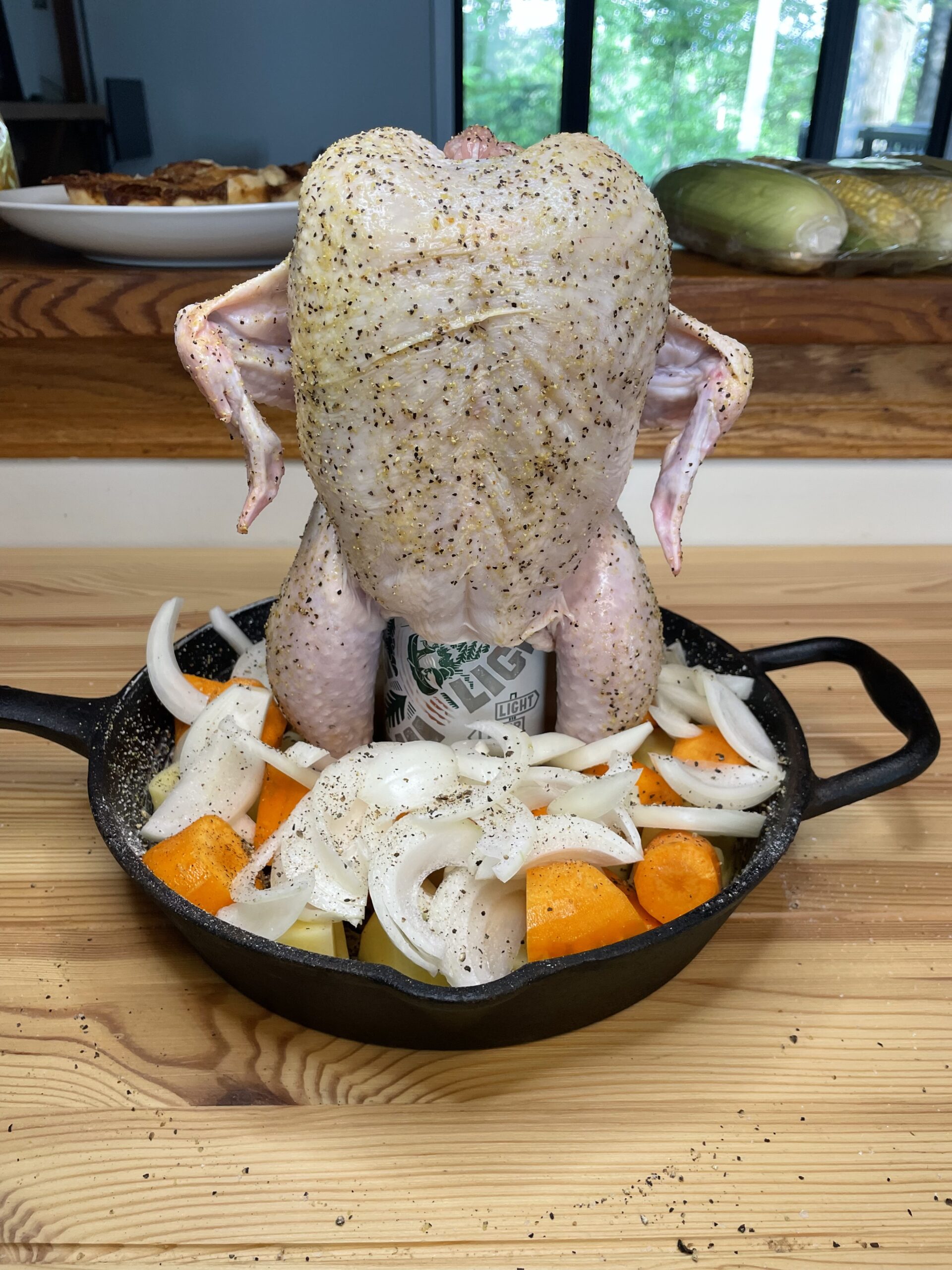 Raw Beer Can Chicken with Potatoes and Carrots Morbi vitae purus dictum, ultrices tellus in, gravida lectus.